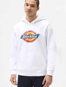 Felpa Cappuccio Hoodie UOMO Dickies ICON LOGO Bianco Cotone felpato - Picture 1 of 13