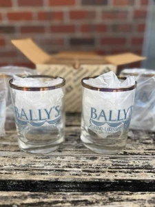 Neu im Karton Vintage 4er Set High End 22K GOLD BALLY'S CASINO New Orleans Gläser M4 - Bild 1 von 12