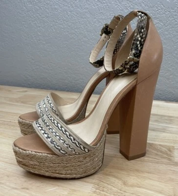 $795 Zapatos Alexandre Birman Para Mujer Alice Alpargata Plataforma Tacones Talla 37.5/US 7 Foto 1 de 4