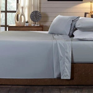 Royal Comfort 250TC 100% Organic Cotton 4 Piece Sheet Set Double Graphite N/A - Picture 1 of 2