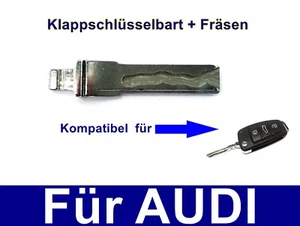 Ersatz Klapp Schlüssel Nachmachen für AUDI SKODA SEAT A3 A4 A5 A6 A8 Q3 Q5 TT - Picture 1 of 2