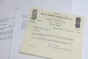 1927 Lamson Goodnow Robbins Disinfectant Long Wharf Boston Letter Ephemera L56G - Picture 1 of 6
