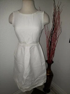 FENDI Gr. 40 Offwhite Elfenbein Baumwollmischung ärmelloses Cocktailkleid 40/XS - Bild 1 von 12