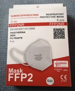 FFP2 Maske 6 Stück Schwarz Neu OVP - Bild 1 von 2