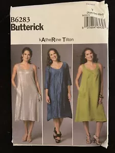 Butterick B6283 Patrón SIN CORTAR -Falta Vestido Suelto - Para Mujer Talla XS S M - Imagen 1 de 2