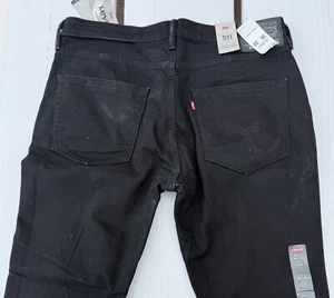LEVI’S 511 Commuter - Mens Black Slim Stretch Denim Jeans - 36x30 REFLECTIVE NWT - Picture 1 of 10