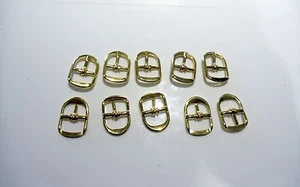 Cobblers Tools Shoe Bag Repair DIY 10 Gold Bar Buckles fits 13mm Straps B13 - Picture 1 of 2