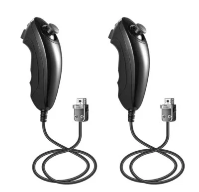 2 pack of Black  Official Genuine Nintendo nunchucks for Nintendo Wii or Wii U - Image 1 of 4
