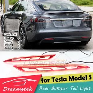 Luz trasera LED roja parachoques trasero para Tesla Model S 2012+ con lámpara de freno reflectora - Imagen 1 de 8