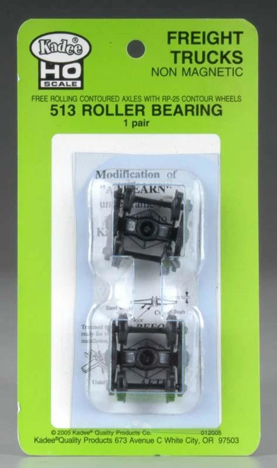 NEW Kadee 513 HO Standard A.SF 100-ton Roller Bearing Freight Car Trucks - Image 1 of 1