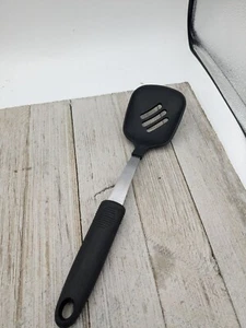 Hamilton Beach Rostfrei Inox Stainless Steel Black Slotted Spoon Handle 9 1/2" - Picture 1 of 8
