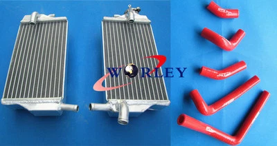 Radiador de aluminio + manguera roja para Honda CR250 CR250R 2 tiempos 2002 2003 2004 Foto 1 de 4
