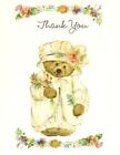 Mary Hamilton Pink Bear Thank You Bouquet Blank Hallmark Note Card - Set of 3