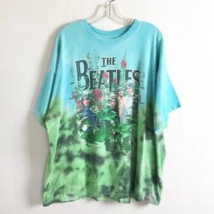 AWESOME VINTAGE 1998 AWESOME Beatles "GARDEN" 2-SIDED TIE-DYE PRINT Size XL - Picture 1 of 6