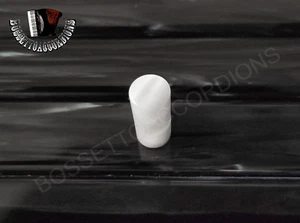 Accordion Bass Buttons Pistons White Pearl 7.5x17.5 mm - Picture 1 of 3