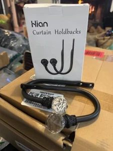 Hion Gardinenhalter schwarz 2 Stück, Gardinen Raffhalter Wandvorhang - Bild 1 von 1