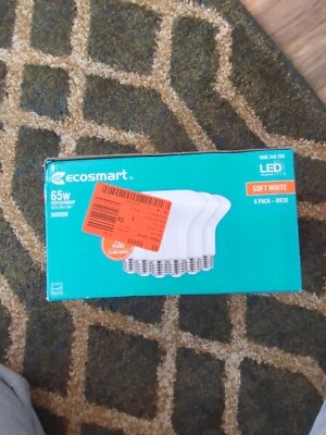 Ecosmart 65/8w Soft White 6 Pack BR30 LED Technology Light Bulbs Dimmable - Image 1 of 3