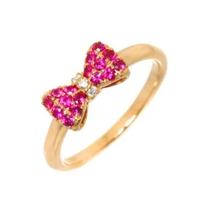 Ponte Vecchio Sapphire 0.28ct Diamond 0.02ct Ring 18K PG 750 5.25(US) 90274165 - Picture 1 of 8