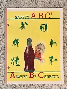 Vintage 1949 Coca-Cola Schule Notizblock Promo Give-away liniertes Papier Sicherheit ABC’s - Bild 1 von 5