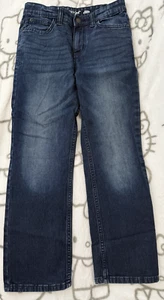 Cat and Jack Boys Blue Adjustable Waist Denim Straight Jeans Denim Size 10 - Picture 1 of 4