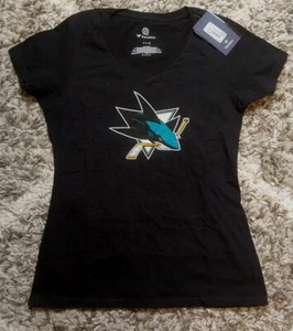 NHL San Jose Sharks Women's Black Short Sleeve Shirt Small - Picture 1 of 3