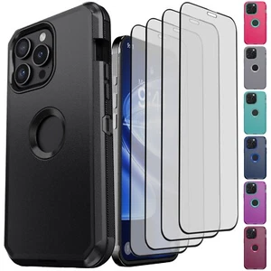 For iPhone 11/11 Pro/11 Pro Max Case Hybrid Rugged Cover Glass Screen Protector - Picture 1 of 55