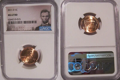 2011 D Lincoln SHIELD Cent 1c NGC MS 67 RD Lincoln Label - Image 1 of 2