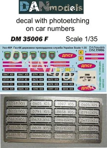 Dan Models 35006F Decal Photoetching on Car Numbers, 1/35 scale kit New in Box - Bild 1 von 10