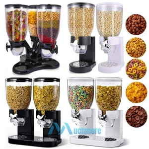 Large Cereal Dispenser 10.5L Triple Dry Food Snack Storage Distributor Canister - Picture 1 of 84