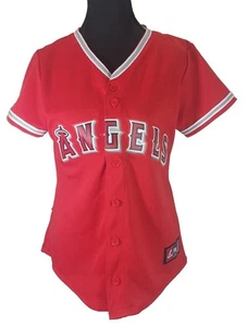NWT Majestic MLB Los Angeles Angels Jersey Sz Small Women's Red Blank - Picture 1 of 7
