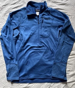Patagonia Men's R1 Pullover Half Zip Oasis Blue Medium Shirt - Picture 1 of 6