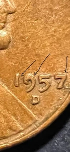 4 error Cents, 1969 floating roof, 1970 floating roof no FG 1957 double, 1953 cr - Picture 1 of 12
