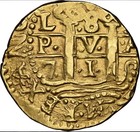 PERU 1719 PHILIP V 8 ESCUDOS NGC 58 COB DOUBLOON PIRATE GOLD COIN.