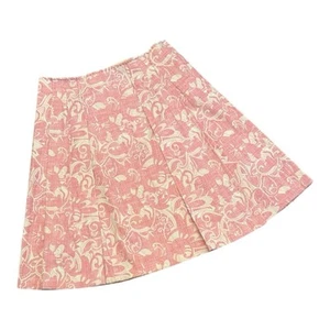 Elie Tahari Pink and Cream Pleated A-Line Knee-Length Skirt Size 8 - Picture 1 of 7