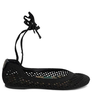 72195 auth CHRISTIAN DIOR black mesh 2021 POEME Ballet Flats Shoes 37.5 - Picture 1 of 9