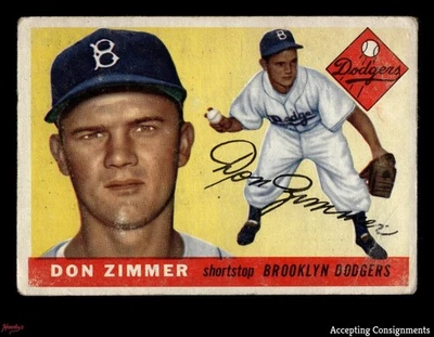 1955 Topps #92 Don Zimmer radiocontrol novato GD - en muy buena condición Dodgers Foto 1 de 2