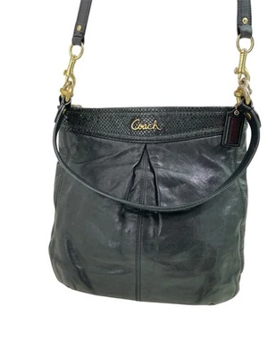 COACH Ashley Black Leather Hippie Handbag Shoulder Bag Tote Purse - Image 1 of 4