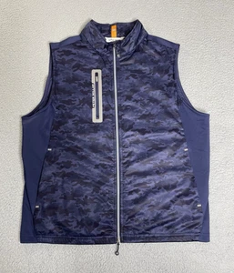 Peter Millar Hyperlight Fuse Weste Full Zip Herren L blau Camo Golf wasserabweisend - Bild 1 von 17