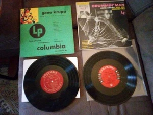 Gene Krupa & His Orchestra Drummin Man- 1947 LP + 1 Boogie Blues 2 Records 10' - Picture 1 of 6
