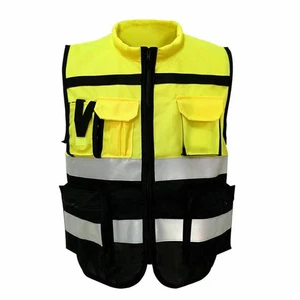 Hi-Vis Safety Vest Reflective Driving Jacket Worker Night Security Waistcoat u - Picture 1 of 12