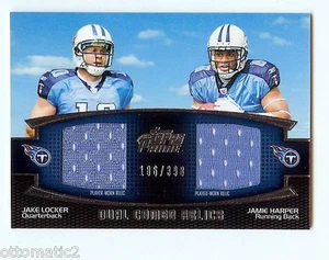 2010 Topps Prime Jake Locker - Jamie Harper Dual Relic Rookie Jersey #186/398 - Bild 1 von 1