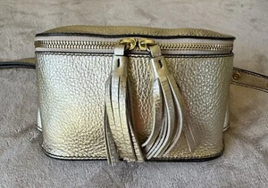 Baldinini Trend Gold Leather Bum Bag Belt Bag - Picture 1 of 9