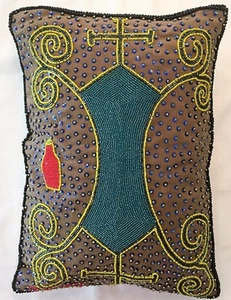 Throw Pillow Cushion Cover Pillow Sham Hand Beaded by Jean Baptiste Jean Joseph - Foto 1 di 7