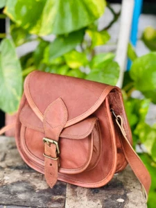 9X11 New Genuine Goat Leather Vintage Messenger ladies Manual Bag - Picture 1 of 4
