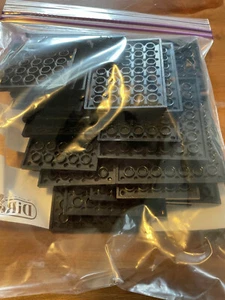 Lot Of 20 Random Black Baseplates 6X6 6x8 6x14 6x16 8X8 Black Base Plates - Picture 1 of 3