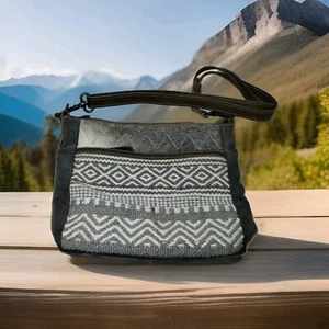 Myra Bag Aztec Print Cowhide Hair On Hide Denim Crossbody Shoulder Bag Purse - Picture 1 of 20