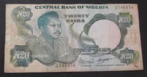 N20 Naira Central Bank of Nigeria Old BankNote Currency General M. Muhammed Arms - Picture 1 of 2