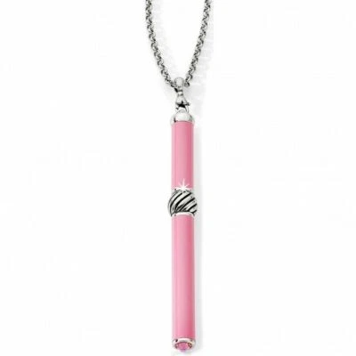 NUEVO CON ETIQUETAS Brighton PEN PAL Cristal Plata Dije Añadir Cuentas ROSA Collar Precio de venta sugerido por el fabricante $64 Foto 1 de 4
