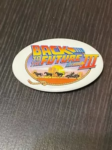 BACK TO THE FUTURE III 1990 original pin with DeLorean & horses, Michael J. Fox - Picture 1 of 2