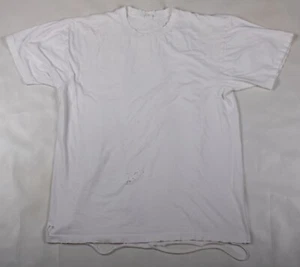Vintage Early 2000s Heavily Distressed Destroyed White T-Shirt Men's Size MD/LRG - Picture 1 of 14